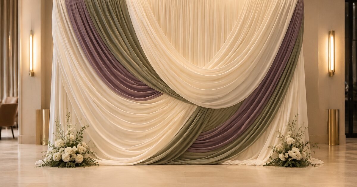 DIY Sculptural Draped-Wave Photo Wall: Complete Wedding Tutorial